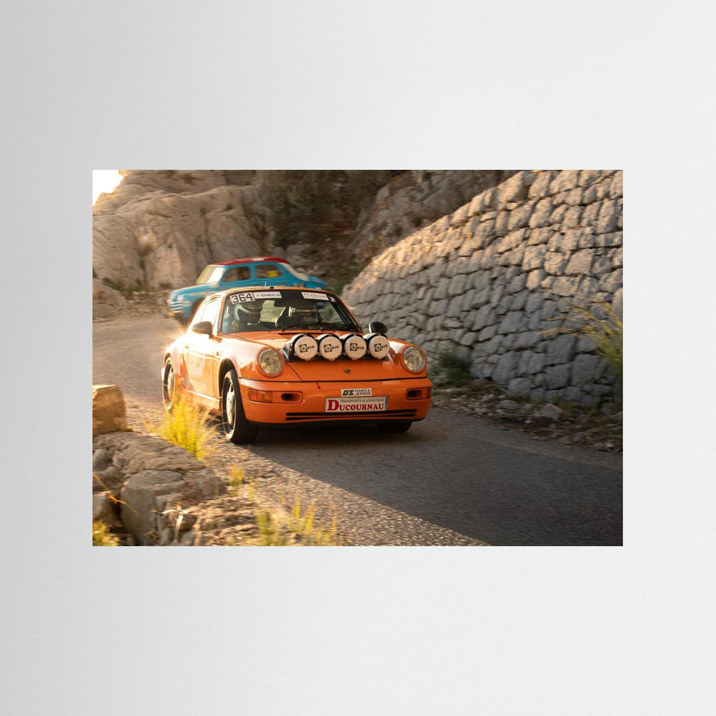 Porsche carrera en pleine course 